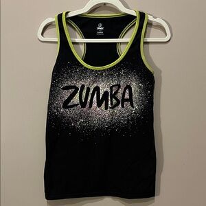Zumba Fitness Instructor Black Tank Top Racerback Neon Green Dance Women’s XL